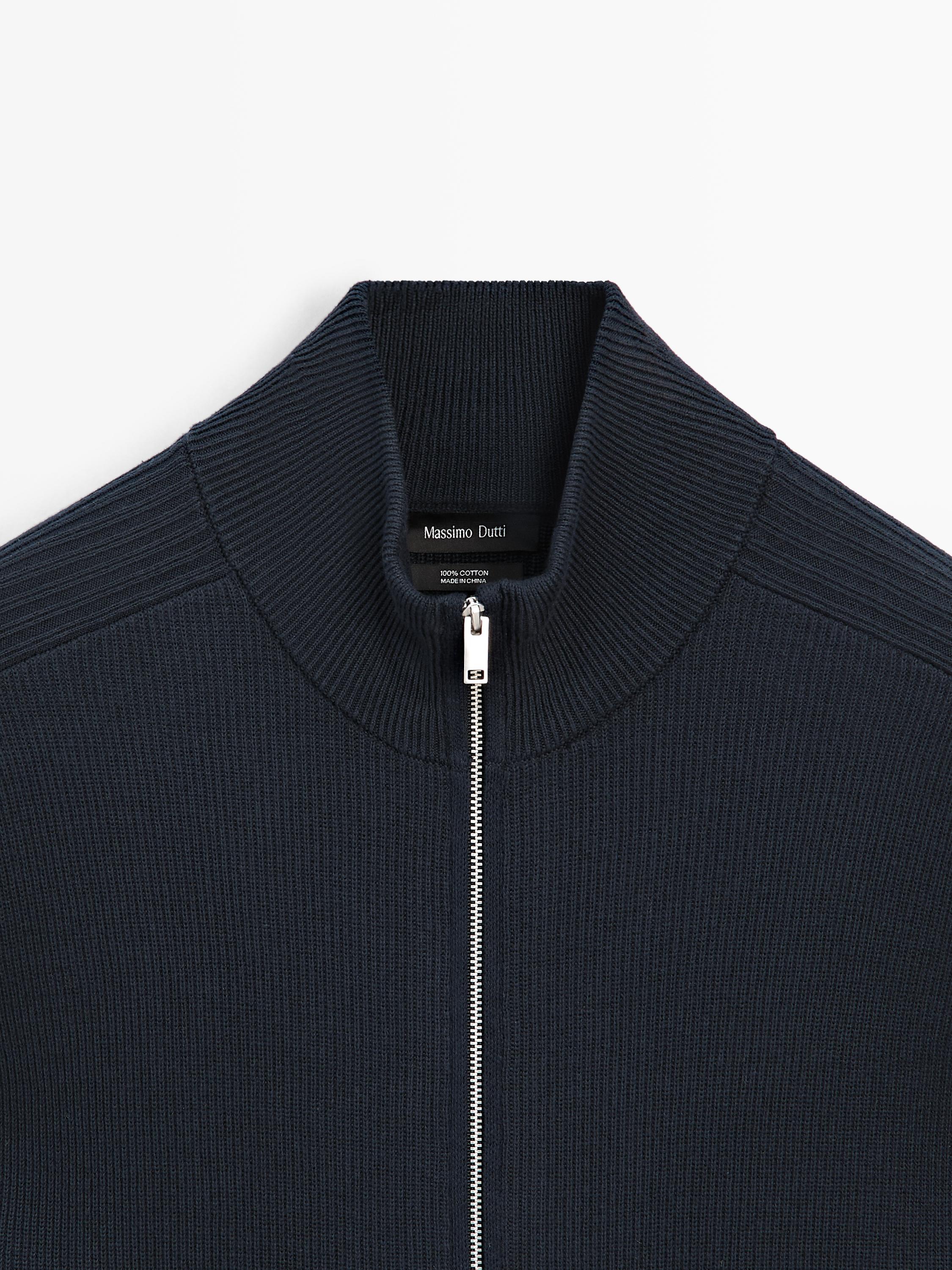 Cardigan maille fermeture Éclair coton